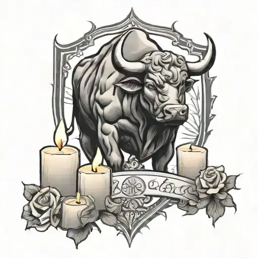 Financial Market Candles And Bull