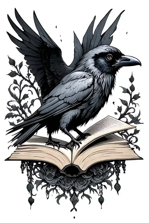 Ravenhood Series Inspired Tattoo With Open Book