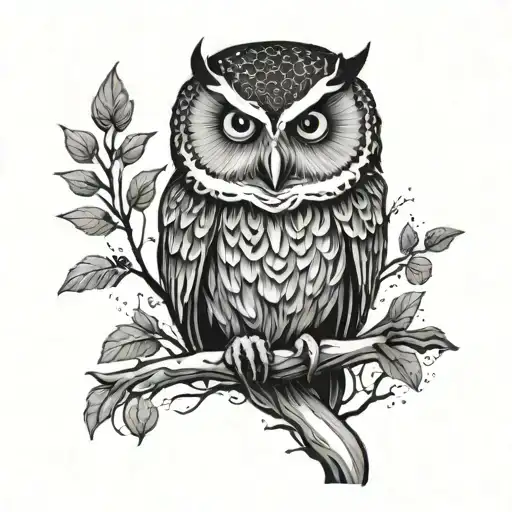 Owl On Branch