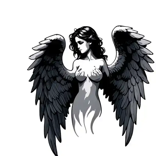 Angel Wings With Intitals E J B