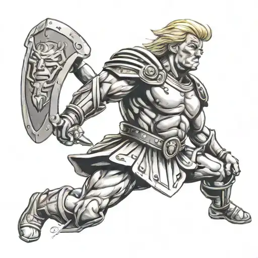 Donald Trump Gladiator Warrior Battling