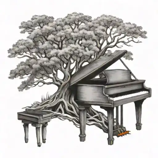 Horse Oak Tree Piano Keys