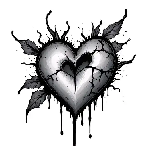 Heart Broken Into 4 Pieces