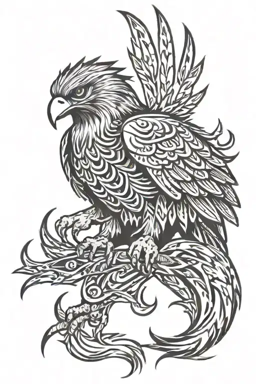 Tribal Hawk With Words To Whatever End