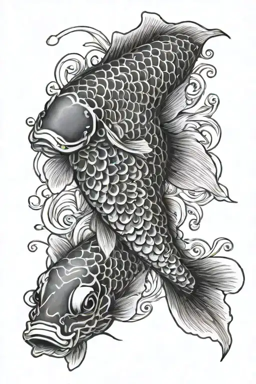 Koi Carp With One Black Spot