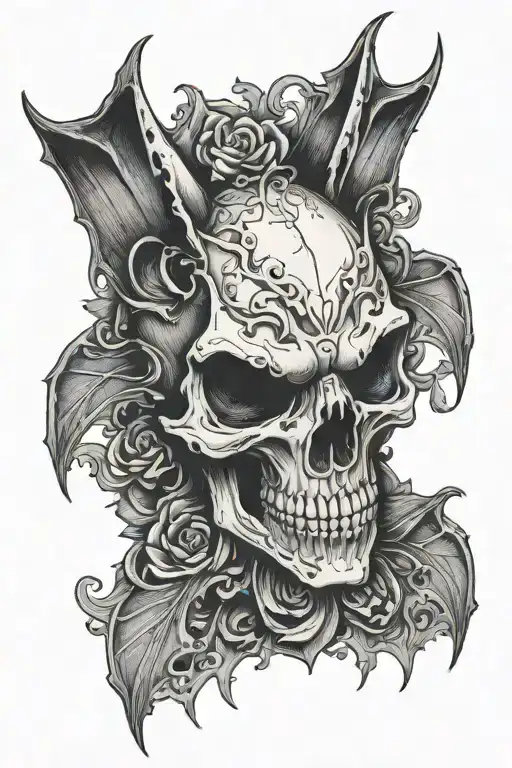 Bat Skull Mysterious And Dark