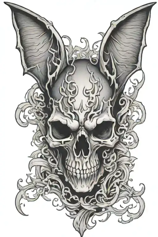 Bat Skull Mysterious And Dark
