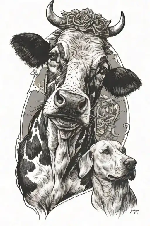 Cow And A Dog
