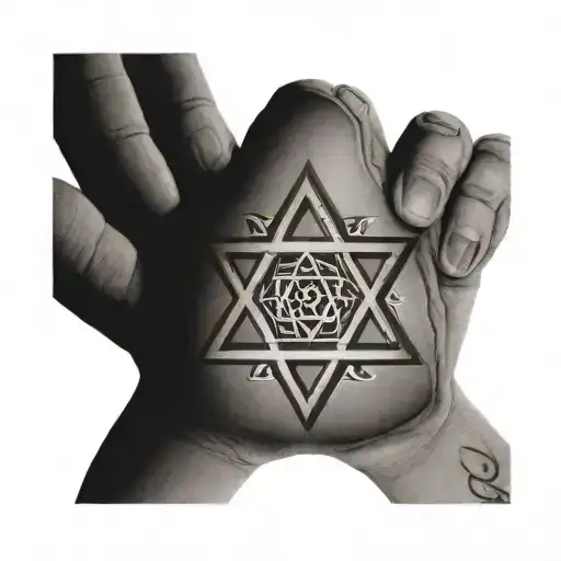Star Of David Inside Hamsa Hand