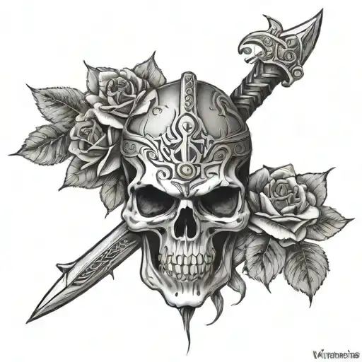 Vikings Skull Roses