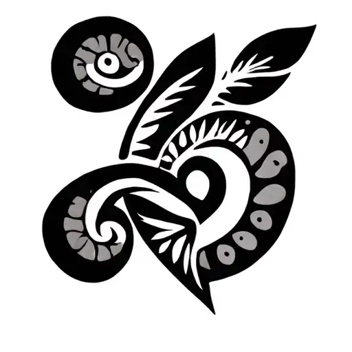 Puerto Rican Taino Line Art Toa Spiral Eternal Lovers