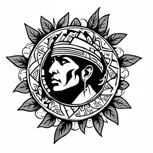 Puerto Rican Taino Line Art Toa