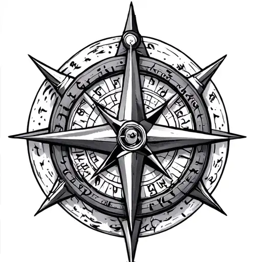 Viking Compass And Trinity Symbol Mixed Together