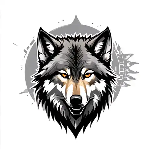 Wolf With Warrior Behind