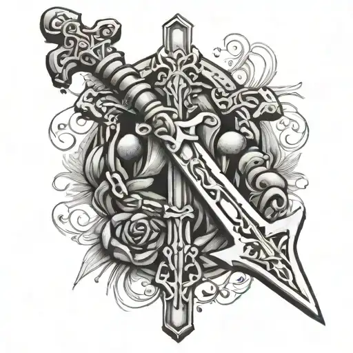 Rosary Wrapped Around Sword