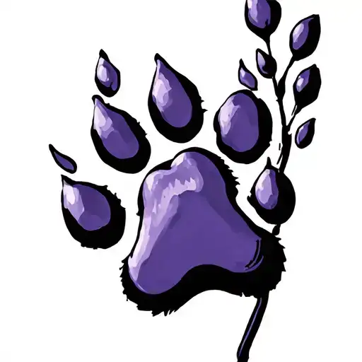 Violet With A Dog Paw Print