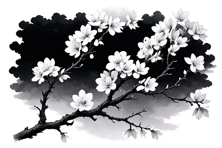 Cherry Blossom Tree Branches Intertwined