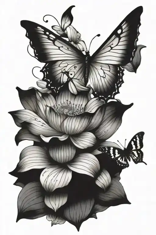 Lotus And Butterfly