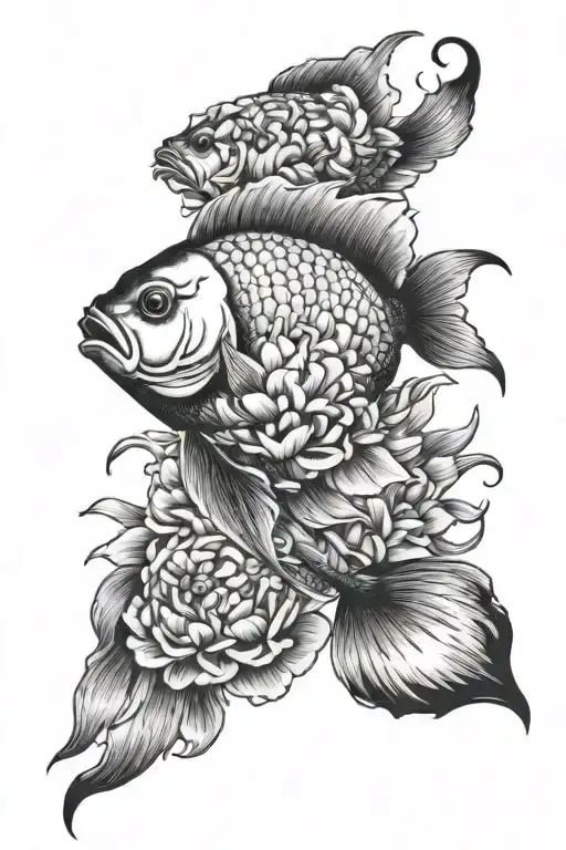 Fish In Peonies