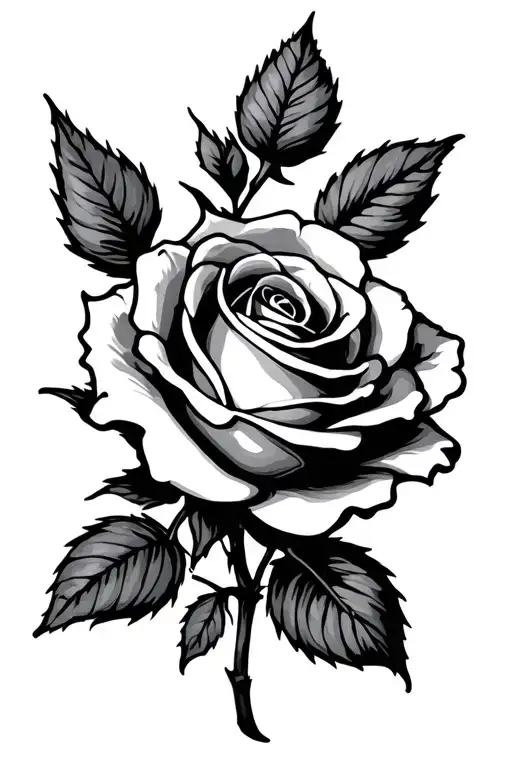 Romantic Rose With Small Script Writing