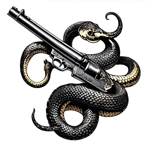 Musket And Snake Wrapped