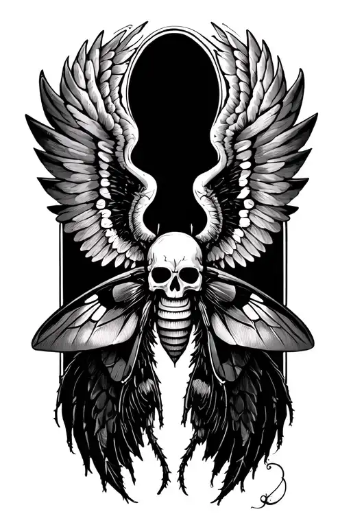 Death Head Moth Resting Angel Wings