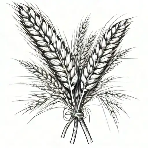 Realistic Wheat Strands Intertwined Going Arround Bicep