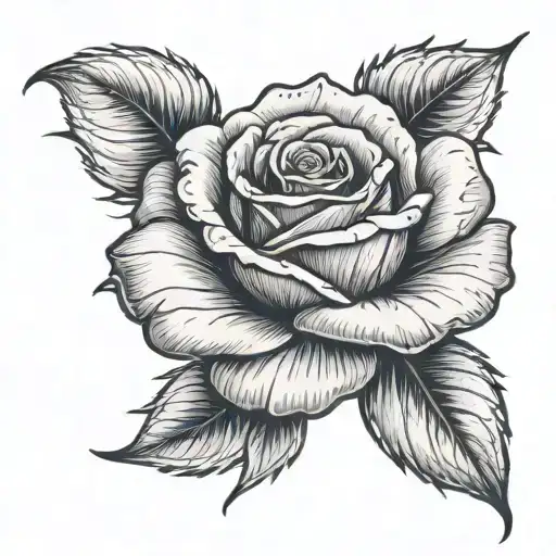 Rose With Roman Numerals In Middle