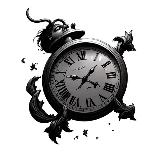 Man Looking Up At A Clock In The Sky