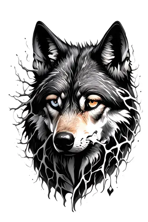 Nerves Forming A Eye Of A Wolf