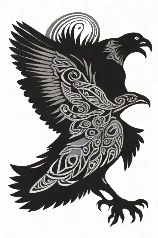 Tlingit Formline Deign Of Raven Seabird Clan