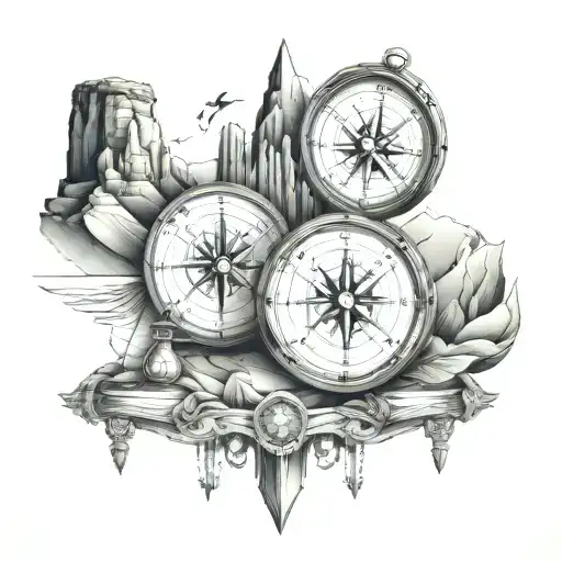 Compass And Monument Valley