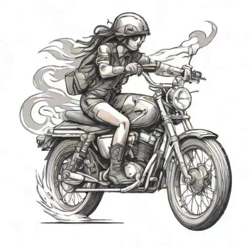Female Biker Riding Uphill