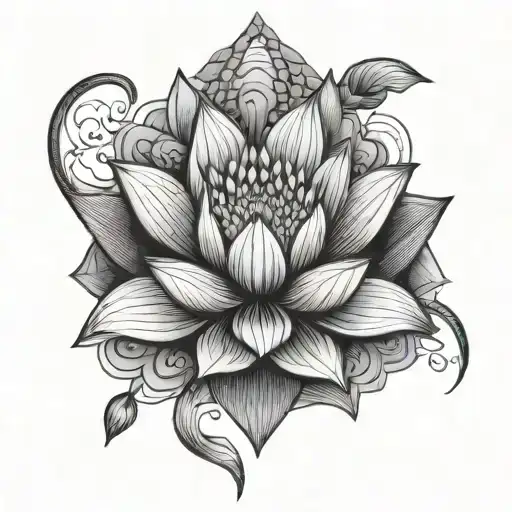 Triangles Background Lotus Flower Blooming Scarub Beatles