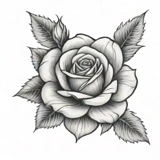 Rose With Roman Numerals