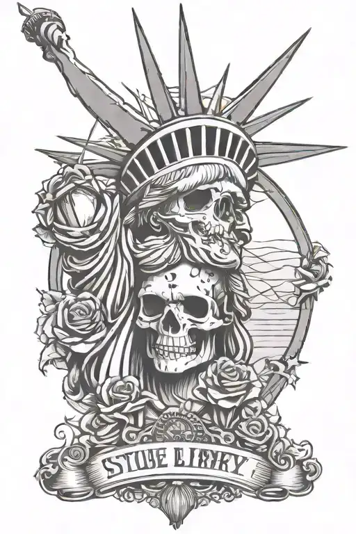 Statue Of Liberty As Skull
