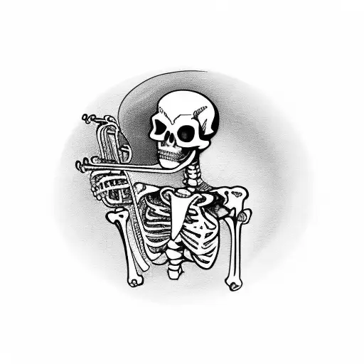 Mariachi Skeleton With Trumpet