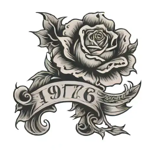 1976 Date Tattoo Design