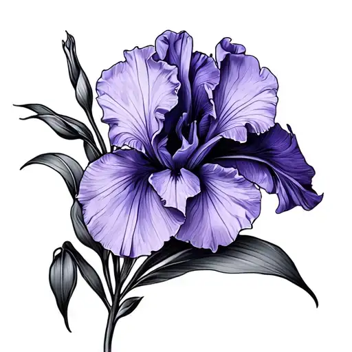Iris And Violet Birth Flower On Shoulder