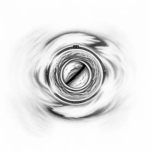 Outer Space With A Off Set Blackhole Destroying A Galaxy