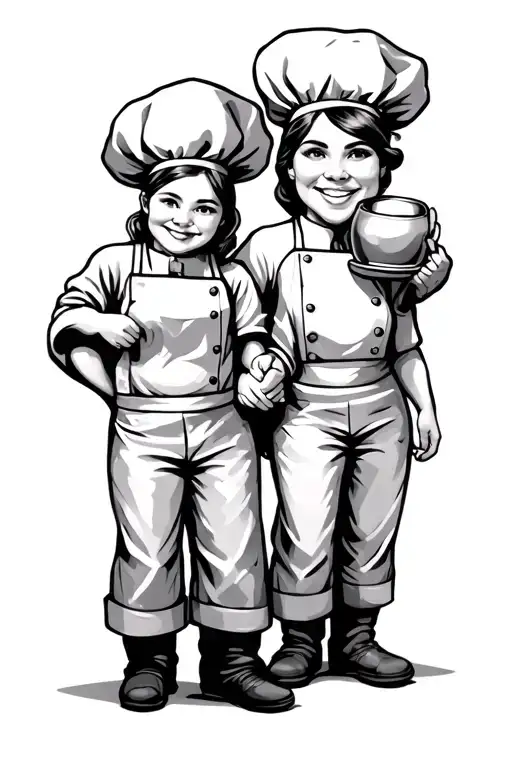Chef Family Holding Hands