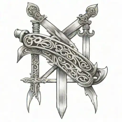 Roman Numeral 16 With Swords