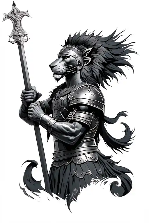 Gladiator With Lion Armour