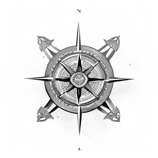 Viking Compass With Runes