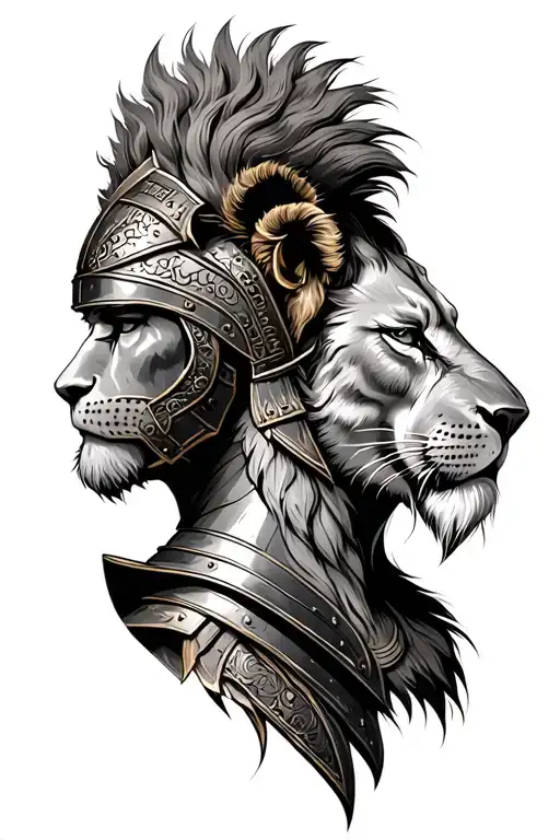 Gladiator With Lion Armour Side Profile