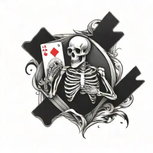 Skeleton Playing With Cards