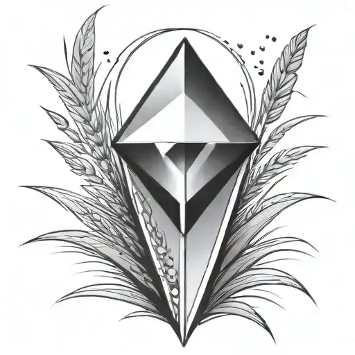 A Blade Of Grass With A Diamond On Top Of It