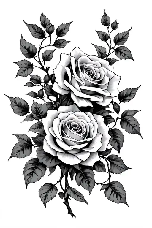 Roses On Vine Wrapping With A Cardinal