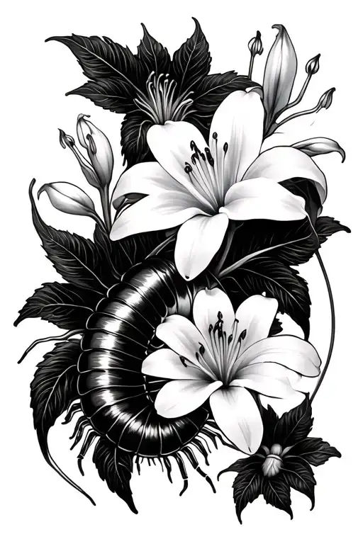 Spider Lilies And Centipede Wrapped