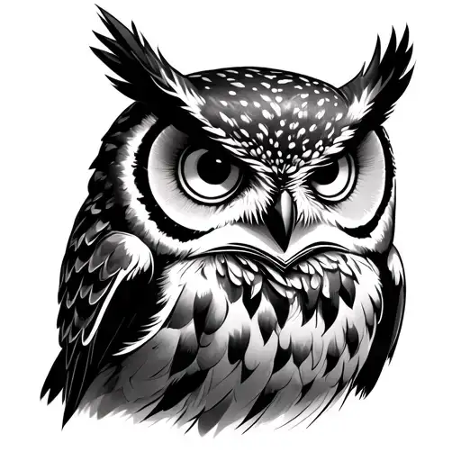 Owl Holding All Seeing Eye With Music Inspired